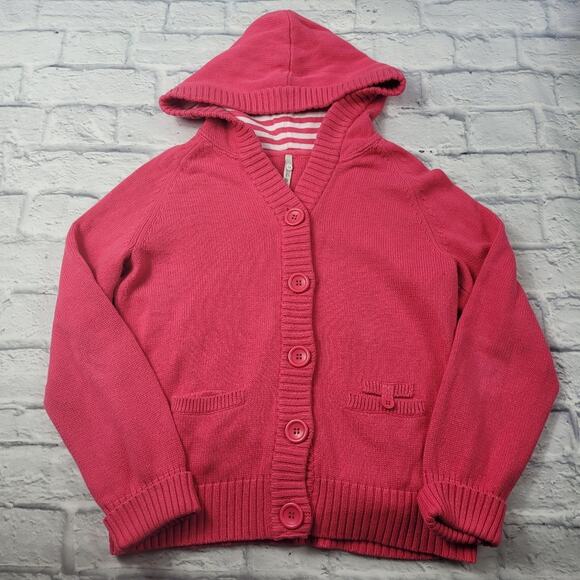 Barbie Pink Hooded Button Front Cardigan by Leo & Nicole size Medium - Picture 1 of 11